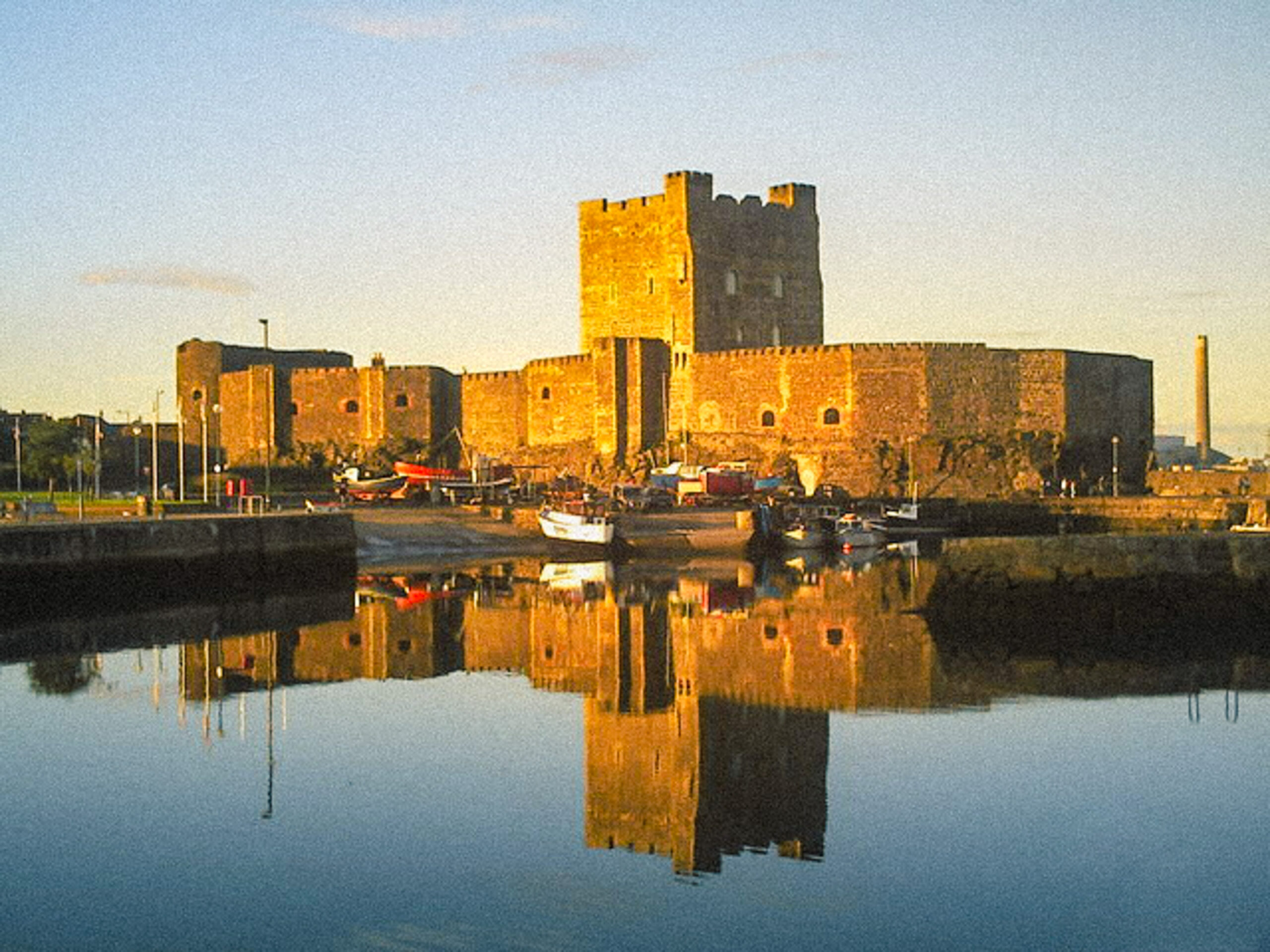 Castle reflecting in calm water