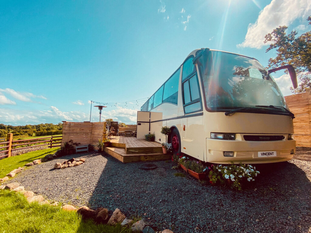 Campervan in scenic outdoor setting.